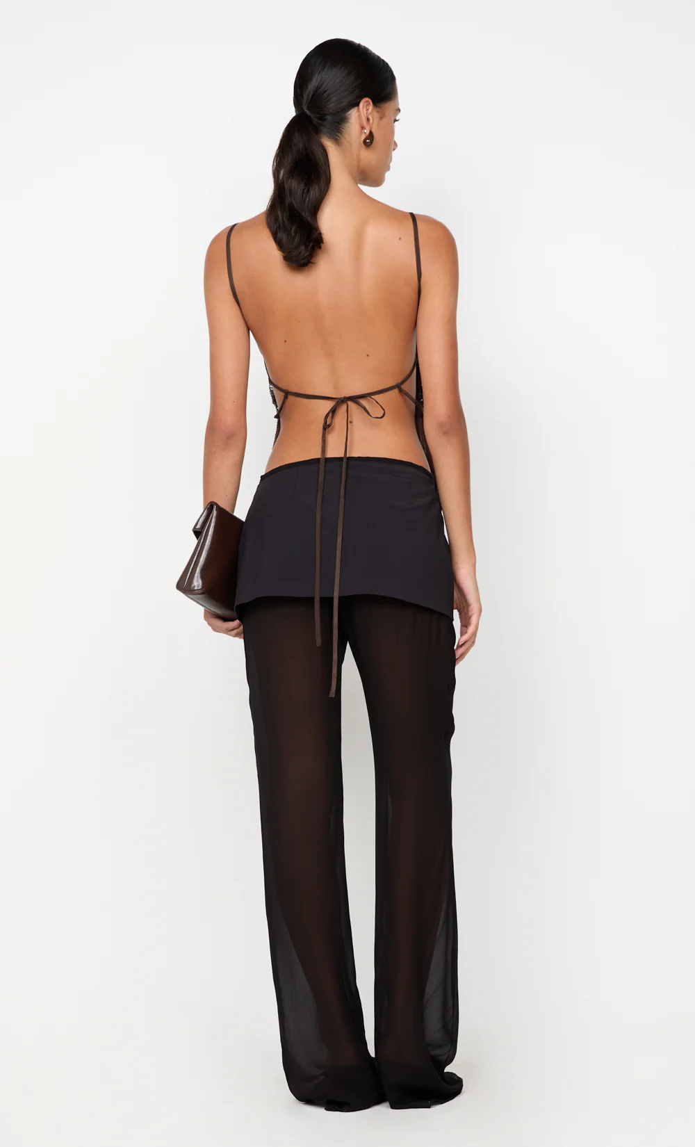 ROMILLY TIE TOP - DARK CHOCOLATE - Image 2