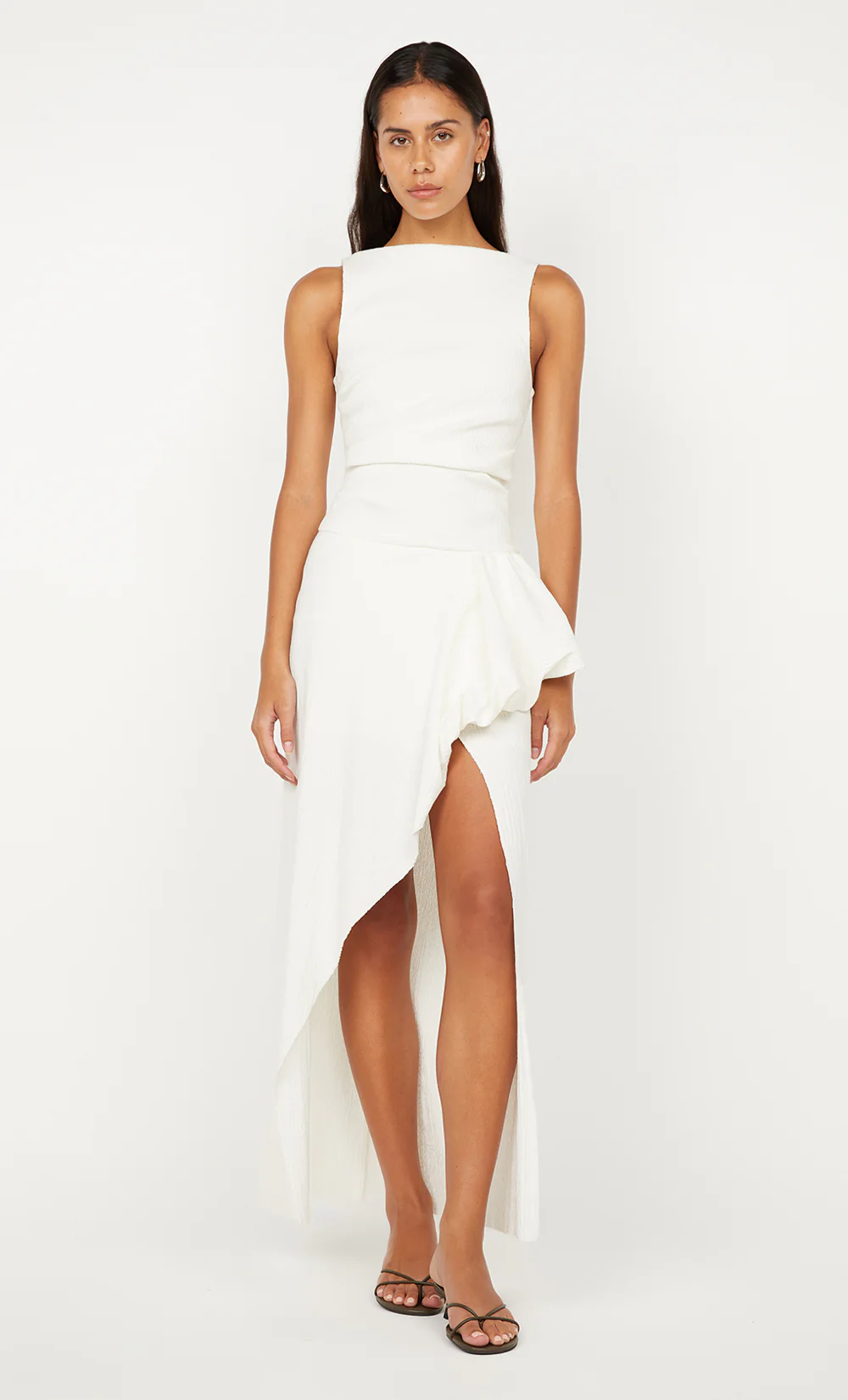ROWENA ASYM DRESS - WHITE