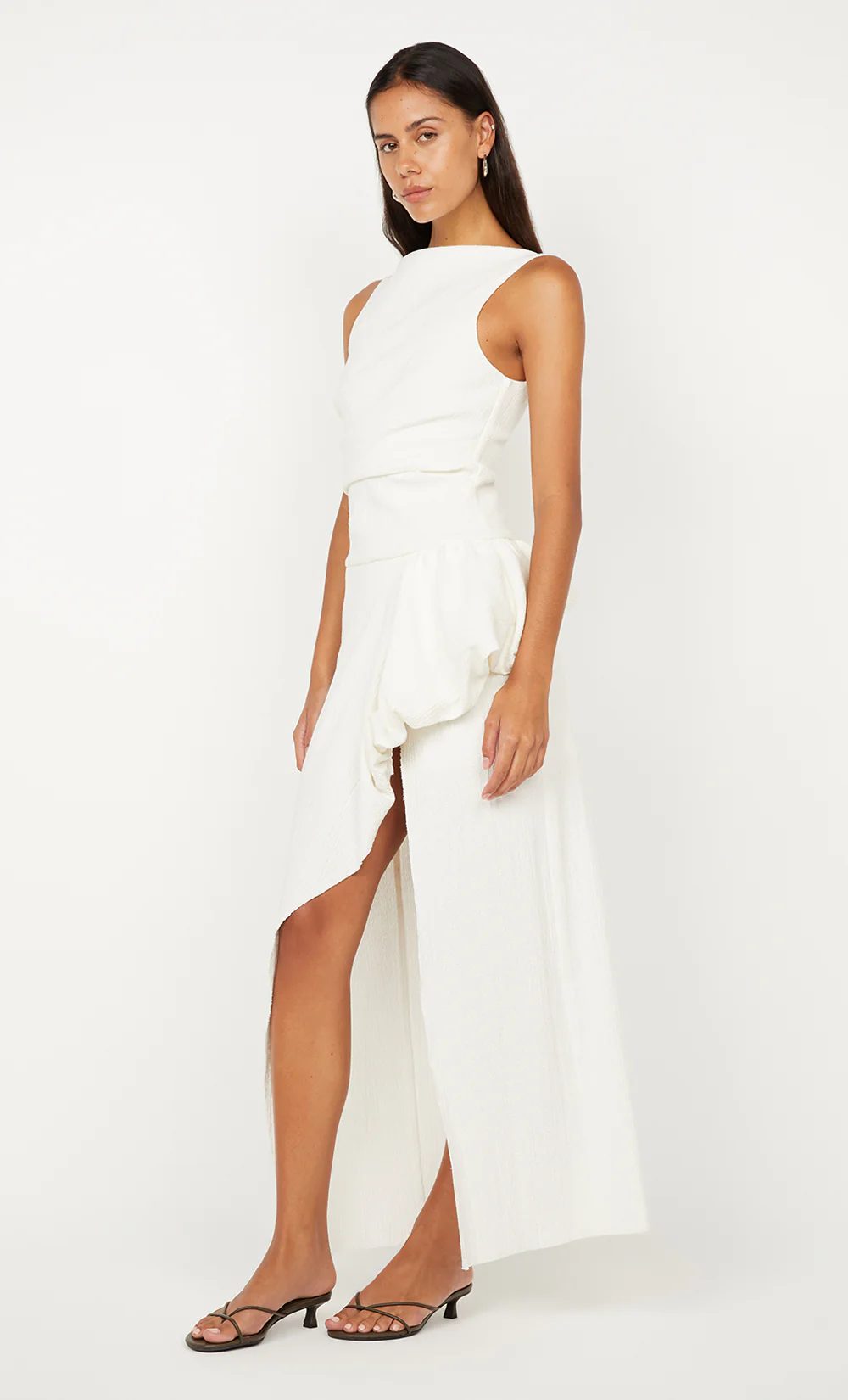 ROWENA ASYM DRESS - WHITE - Image 2