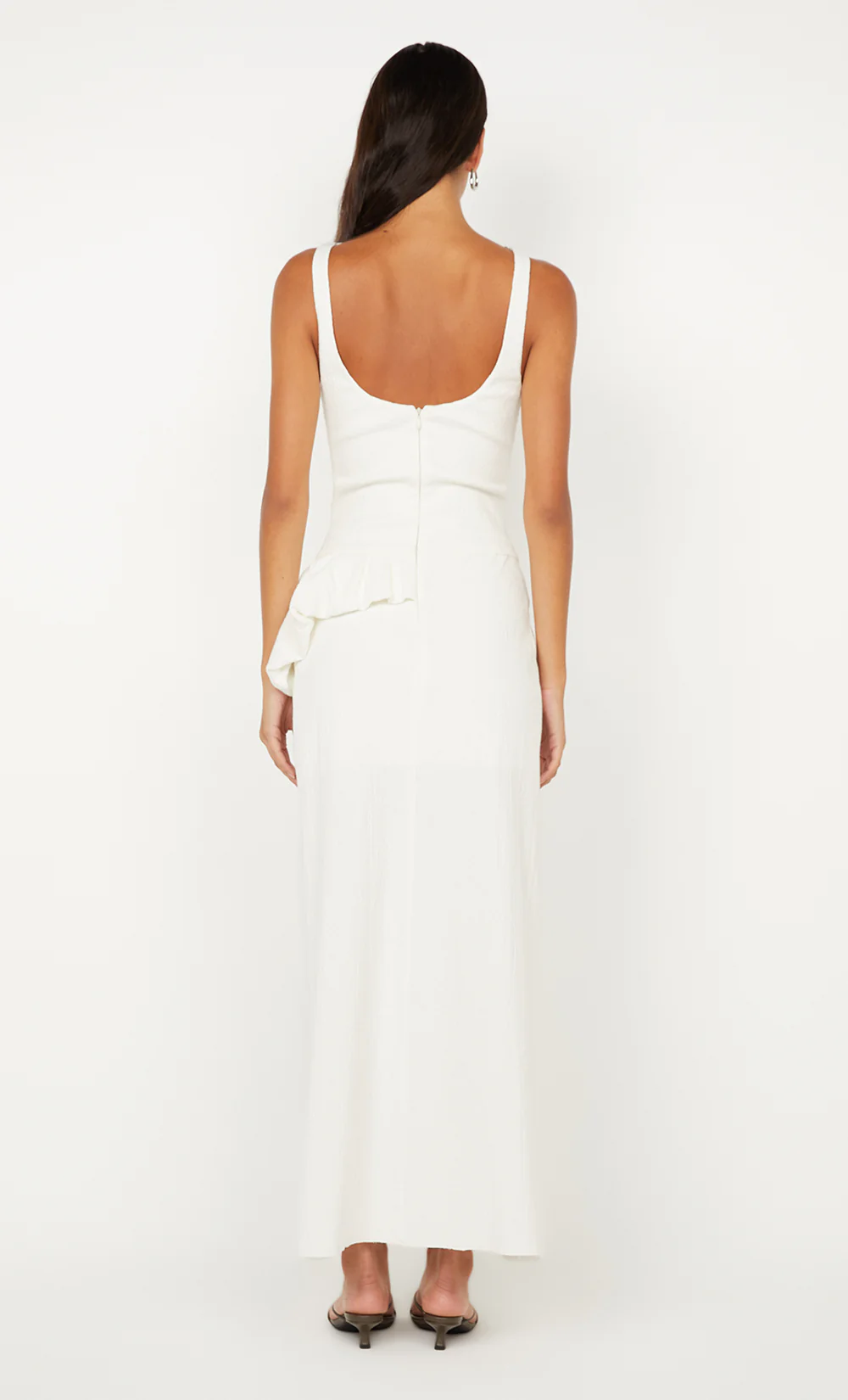 ROWENA ASYM DRESS - WHITE - Image 3