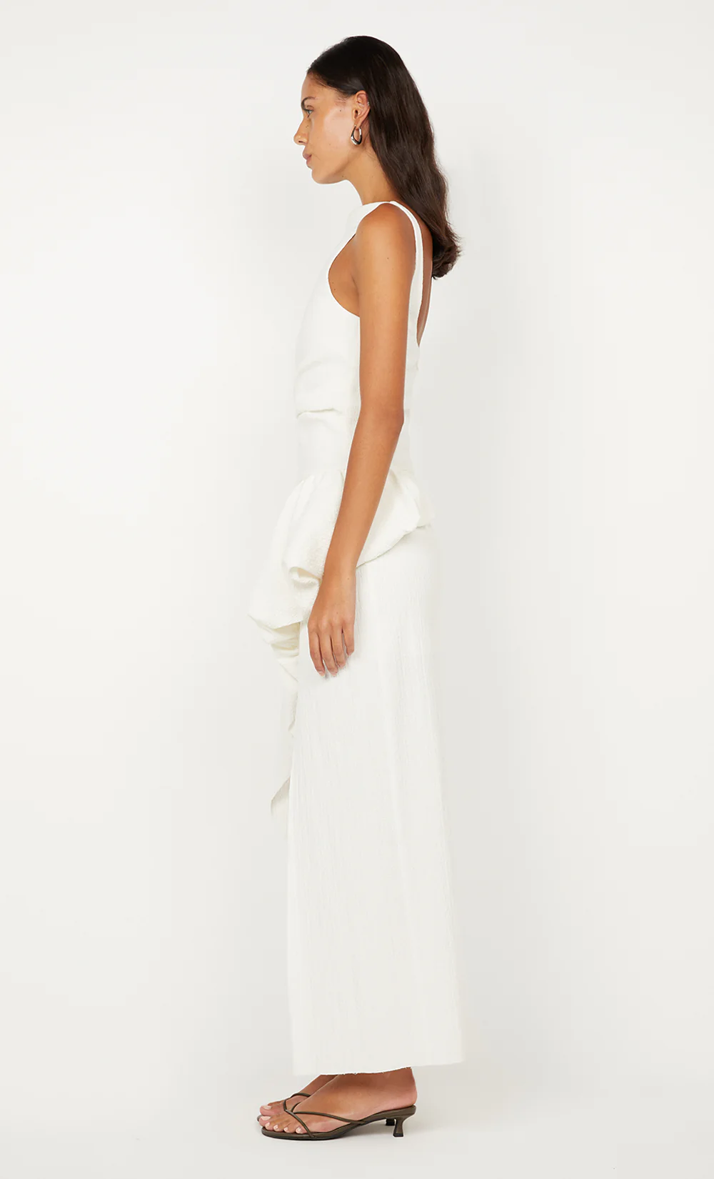 ROWENA ASYM DRESS - WHITE - Image 6