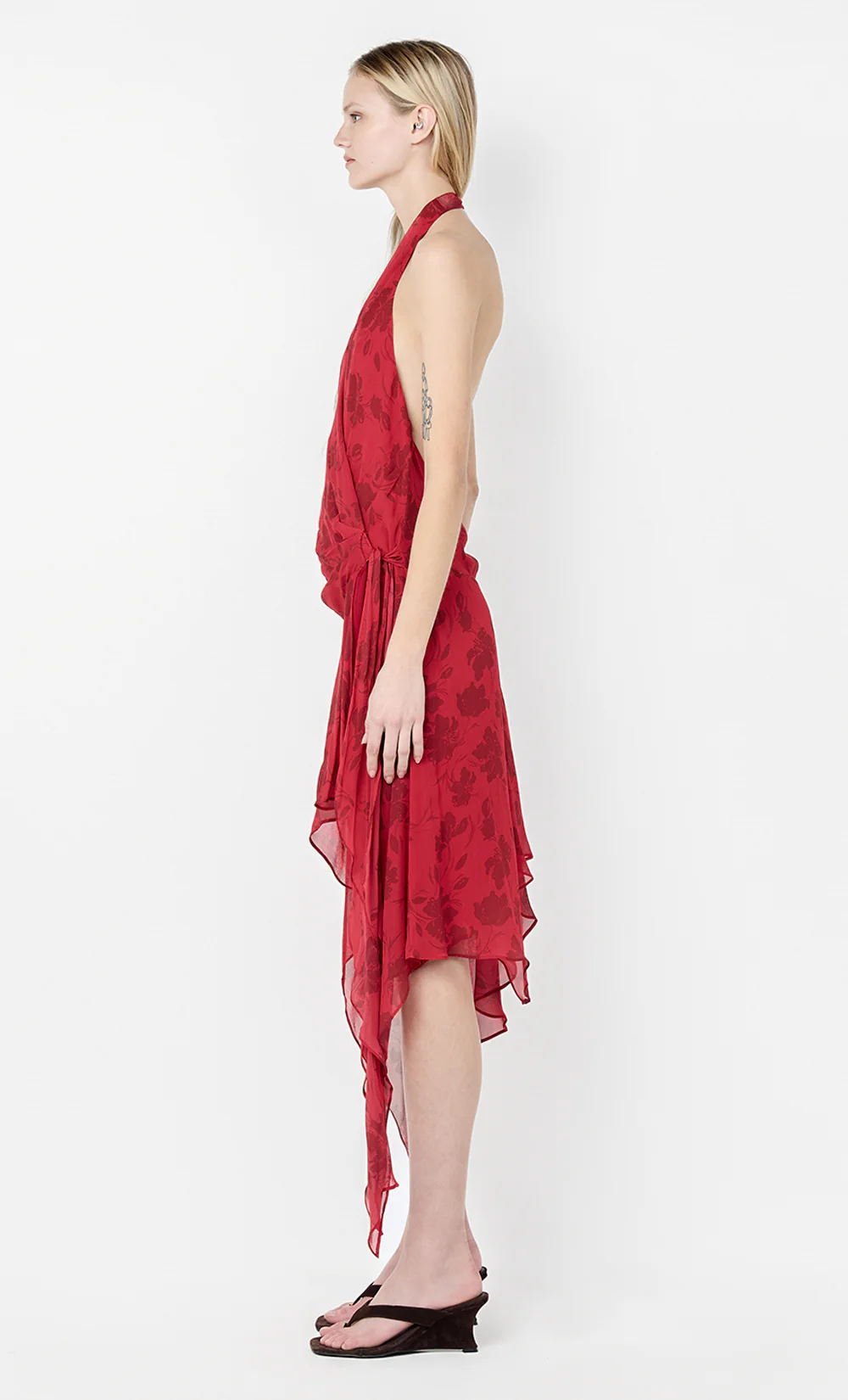 RUBY WRAP MIDI DRESS - CHERRY FLORAL - Image 4