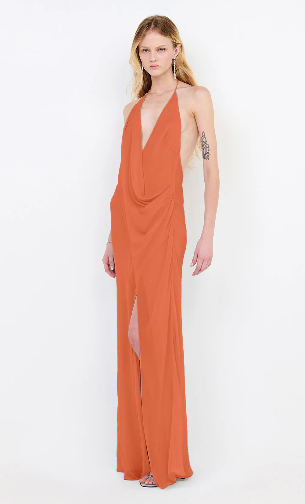 SABRINA DRAPE MAXI DRESS - PERSIMMON - Image 2