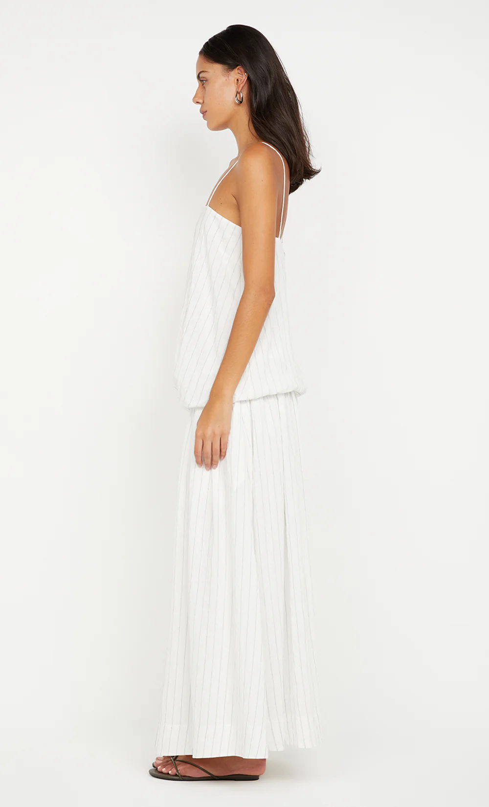 SASKI MAXI DRESS - WHITE/BLACK STRIPE - Image 3