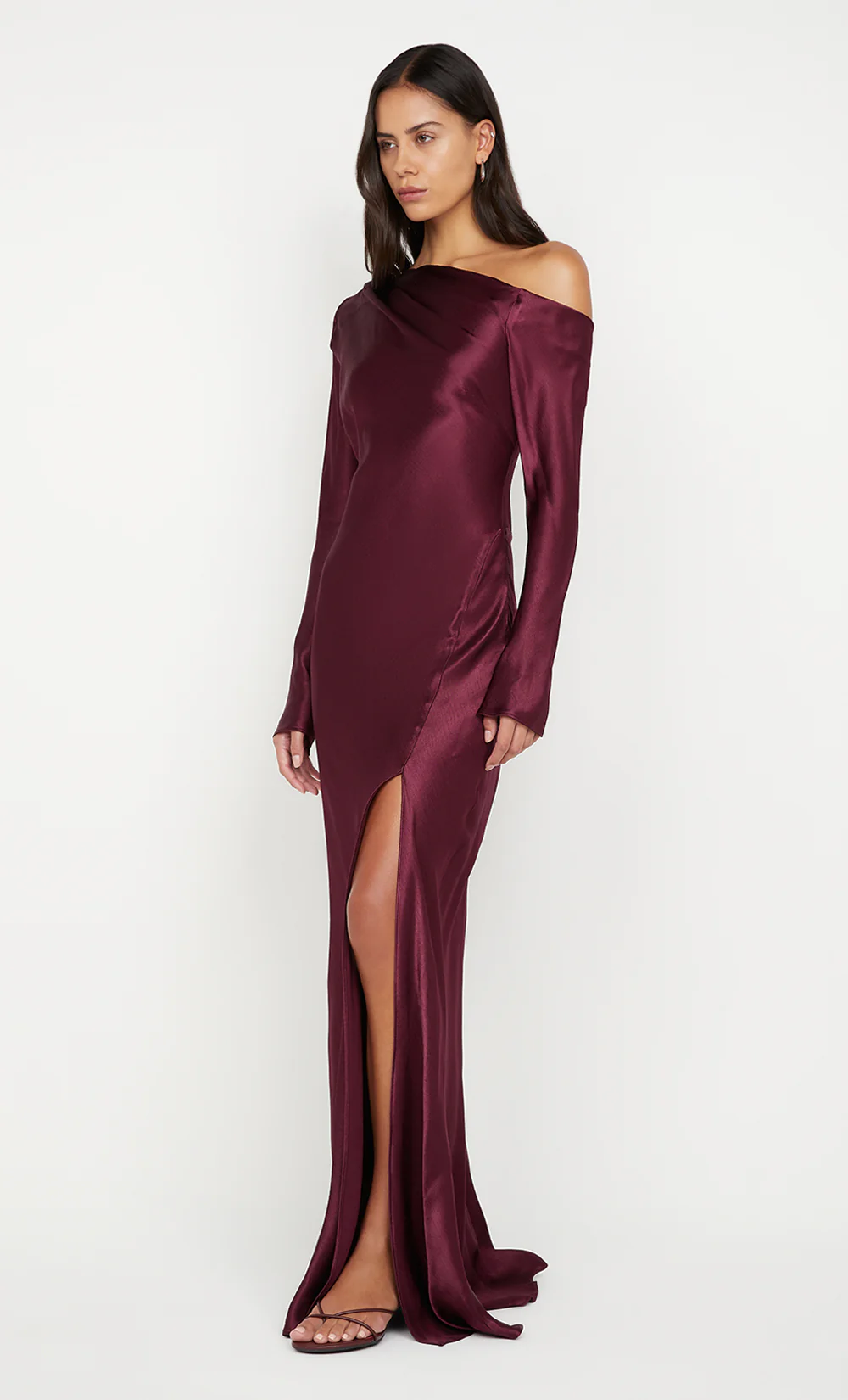 SIENA ASYM MAXI DRESS - PLUM - Image 2