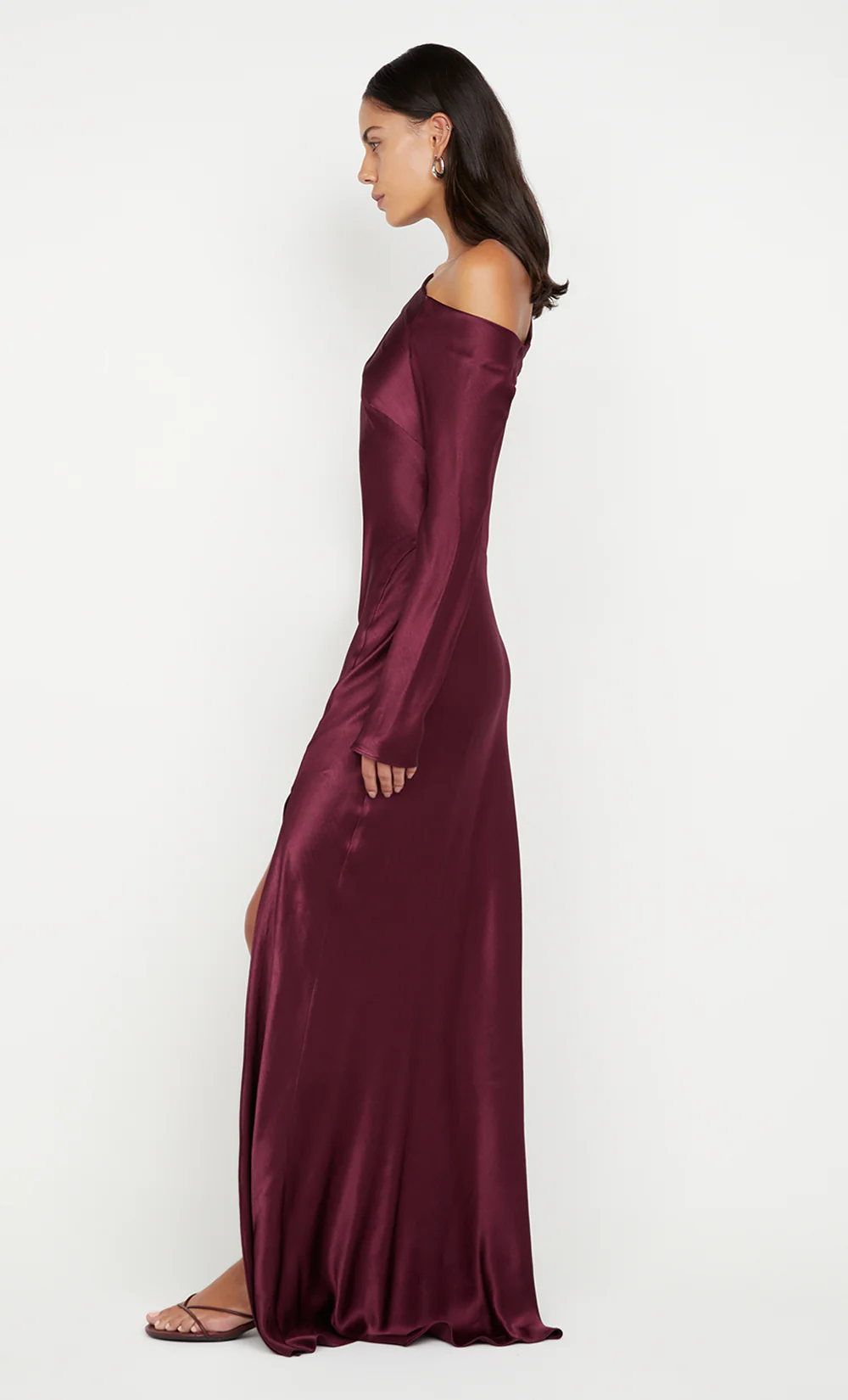 SIENA ASYM MAXI DRESS - PLUM - Image 4