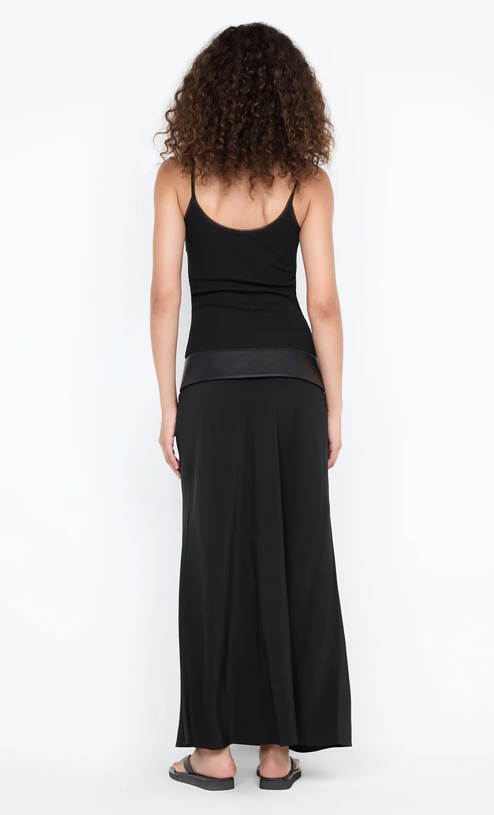 SILK BIAS MAXI SKIRT - BLACK - Image 4