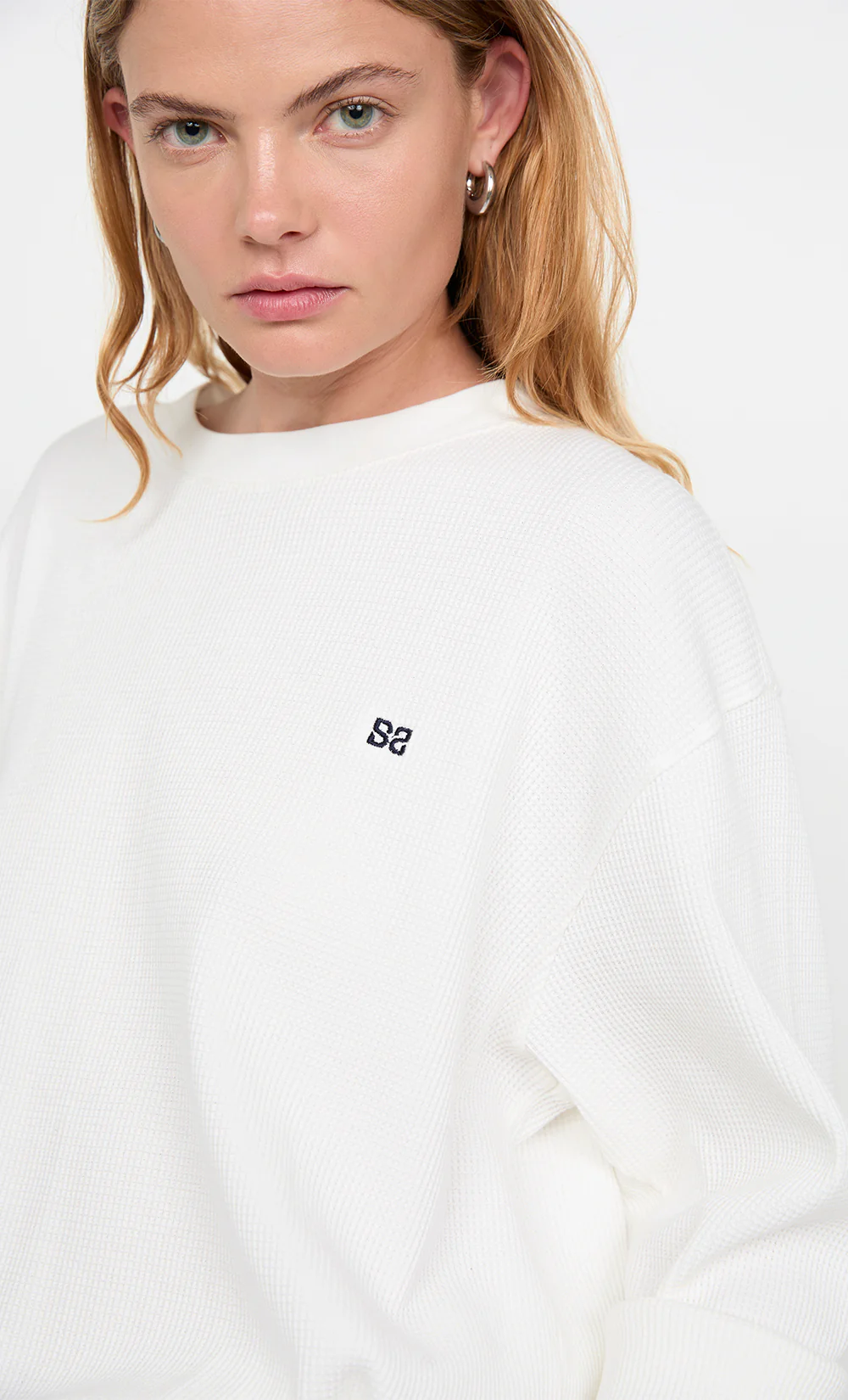 SILO LONG SLEEVE TOP - WHITE/INK - Image 2