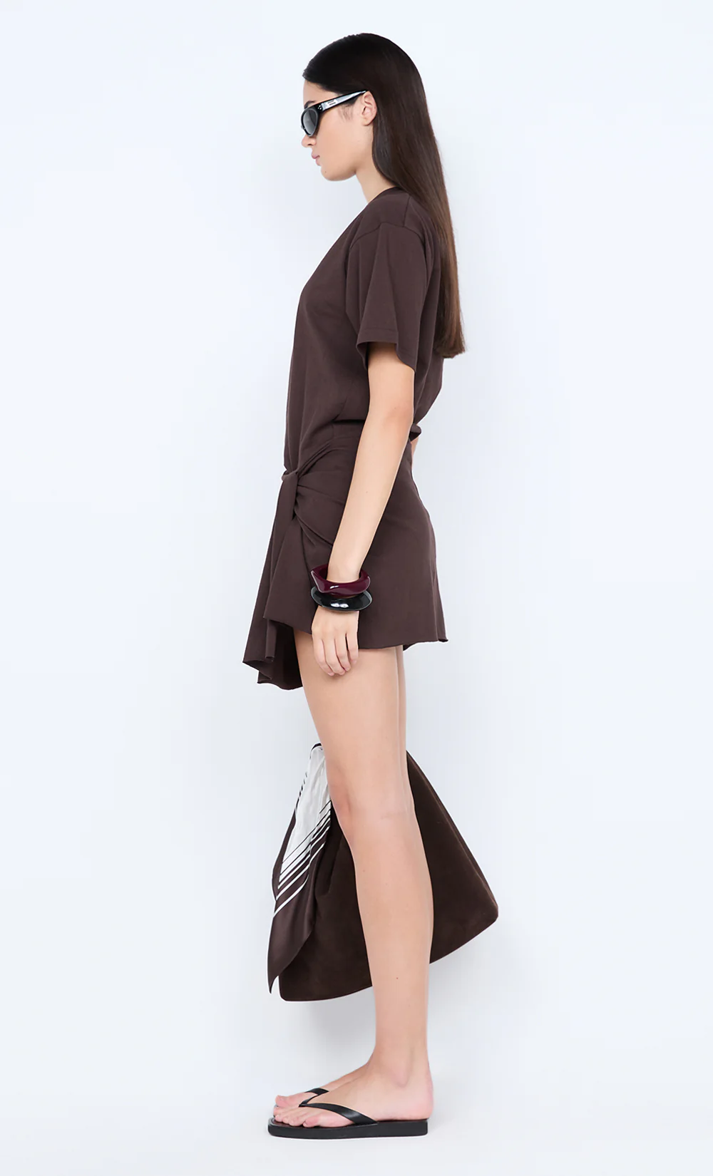 SIMI MINI DRESS - DARK CHOCOLATE - Image 3