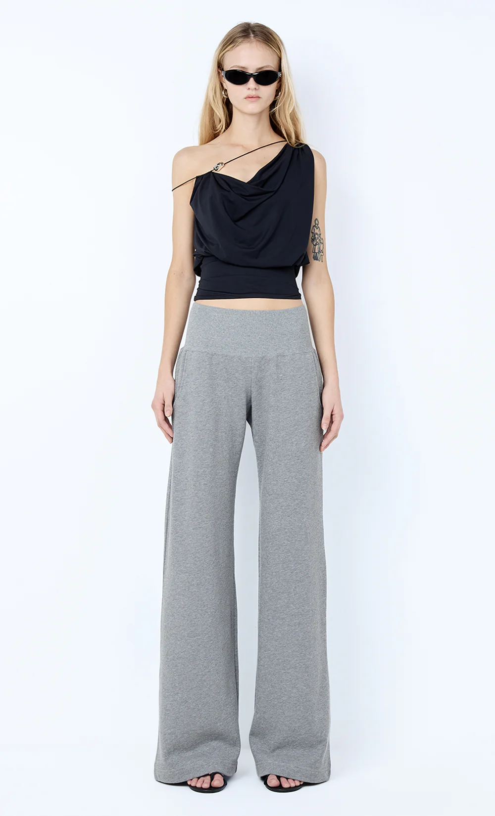 STEPH TRACK PANT - GREY MARLE
