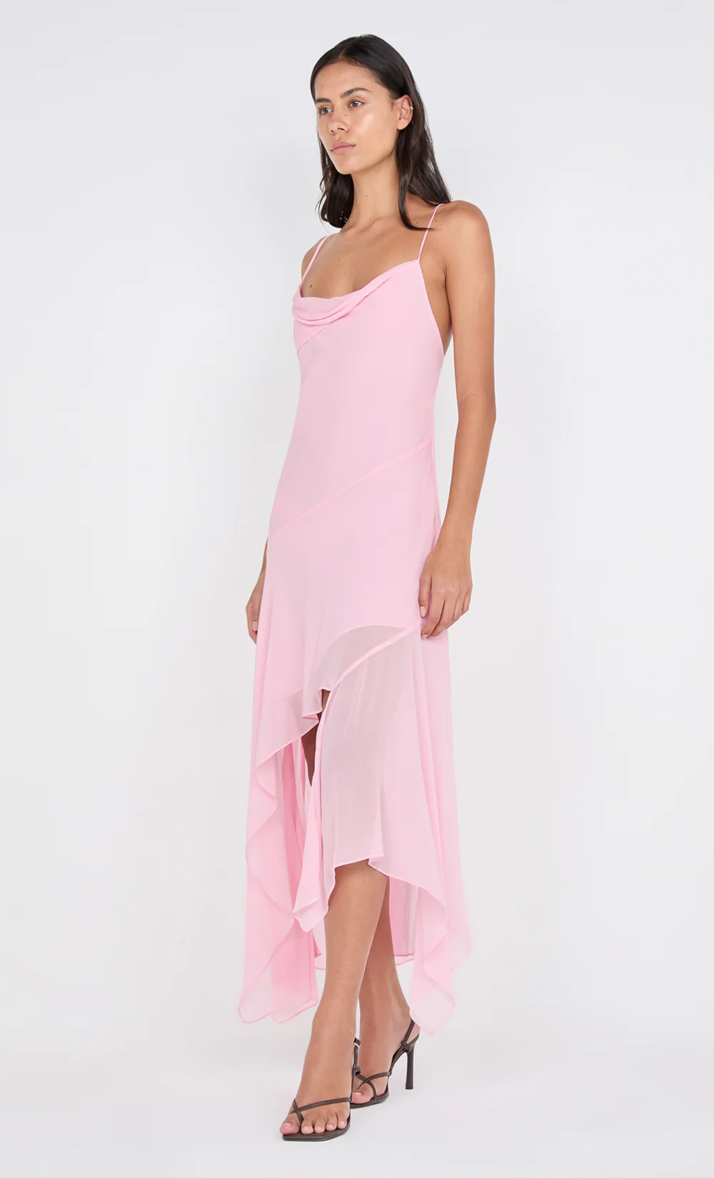 TALLIS ASYM DRESS - POWDER PINK - Image 4