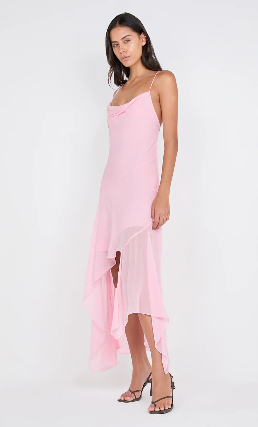 TALLIS ASYM DRESS - POWDER PINK - Image 6