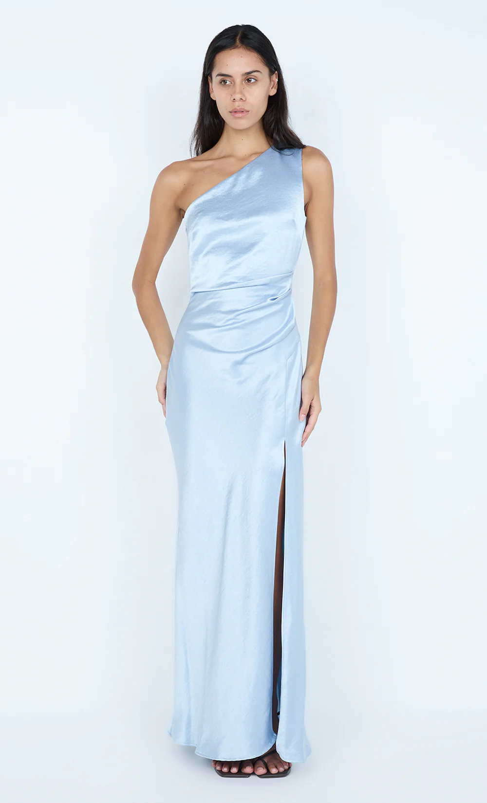 THE DREAMER ASYM DRESS - DUSTY BLUE
