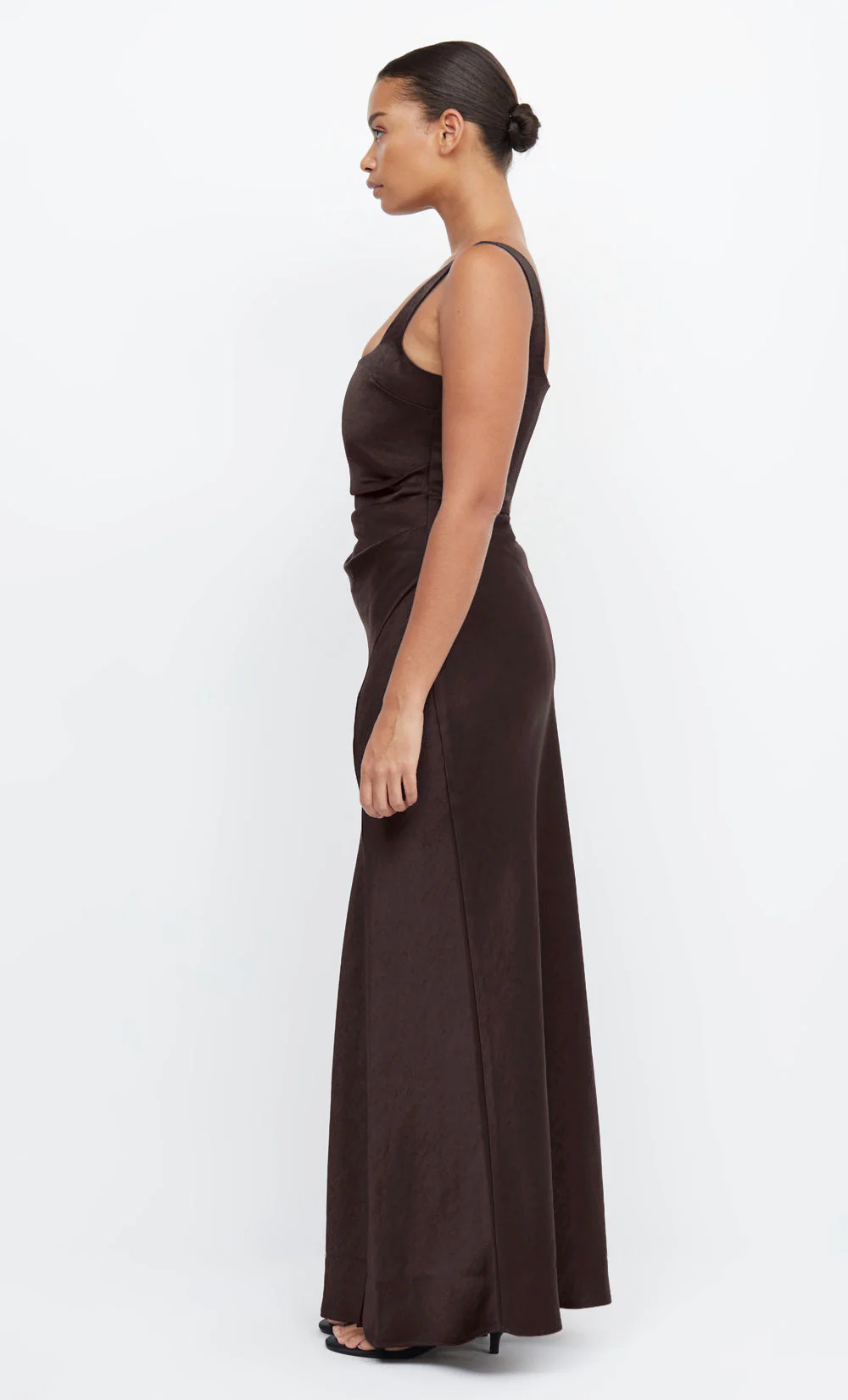 THE DREAMER SQUARE NECK DRESS - DARK CHOCOLATE - Image 4