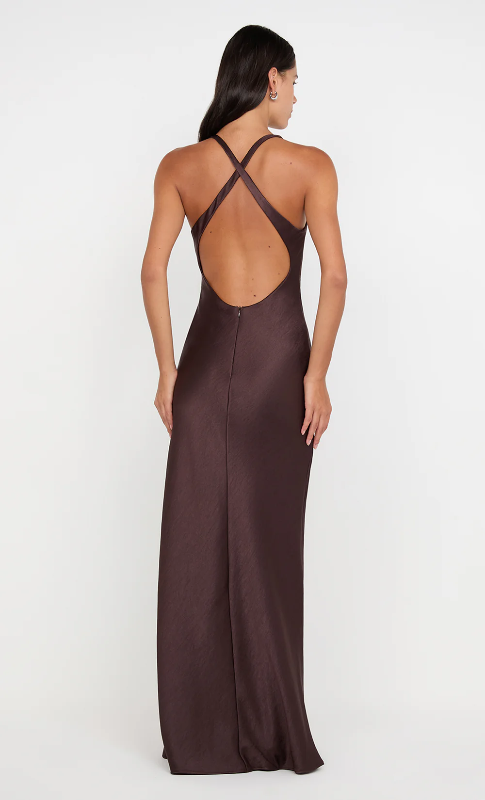 THE DREAMER V NECK DRESS - DARK CHOCOLATE - Image 3