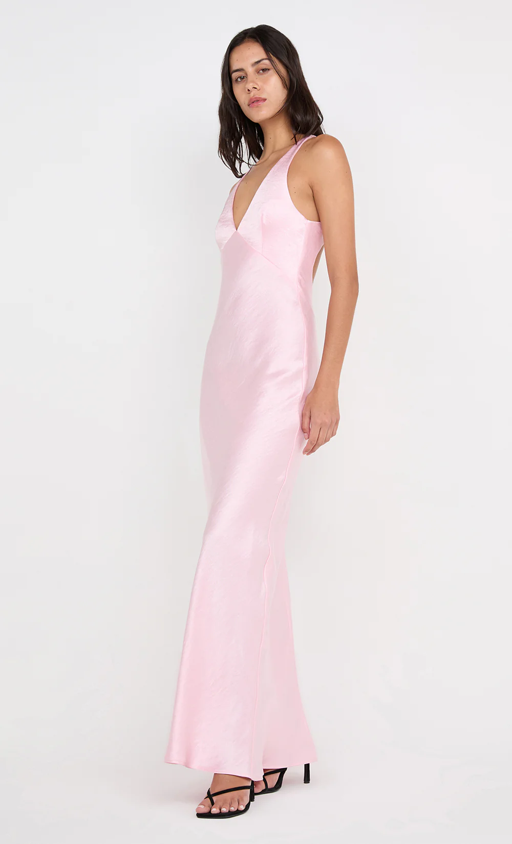 THE DREAMER V NECK DRESS - POWDER PINK - Image 3
