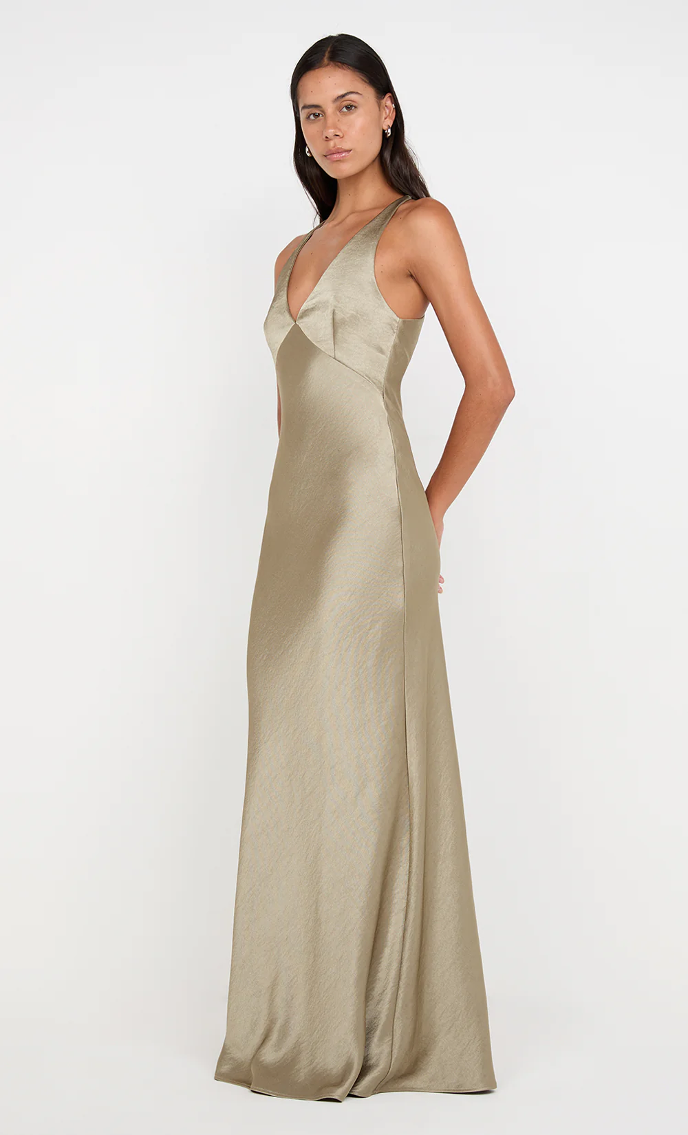 THE DREAMER V NECK DRESS - SAGE - Image 3