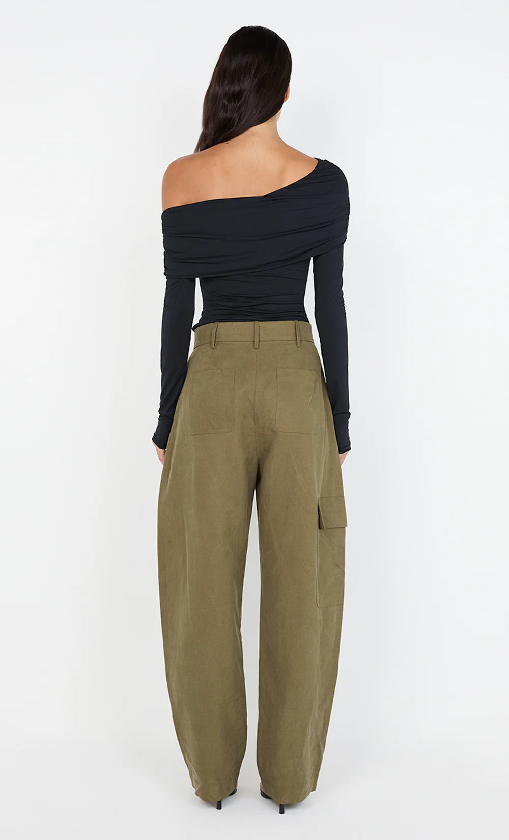 TILLIE DRAPE TOP - BLACK - Image 4