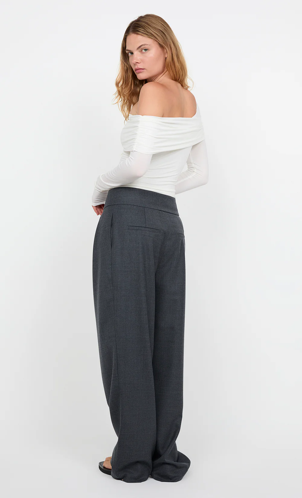 TILLIE DRAPE TOP - WHITE - Image 2