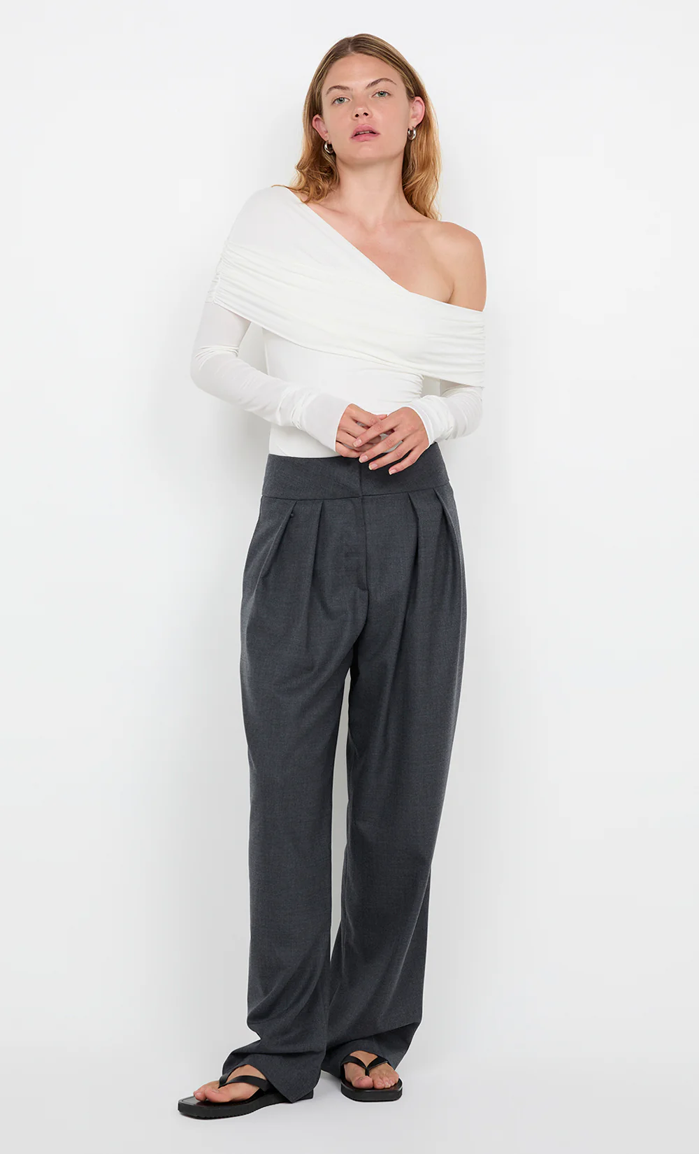 TILLIE DRAPE TOP - WHITE - Image 5