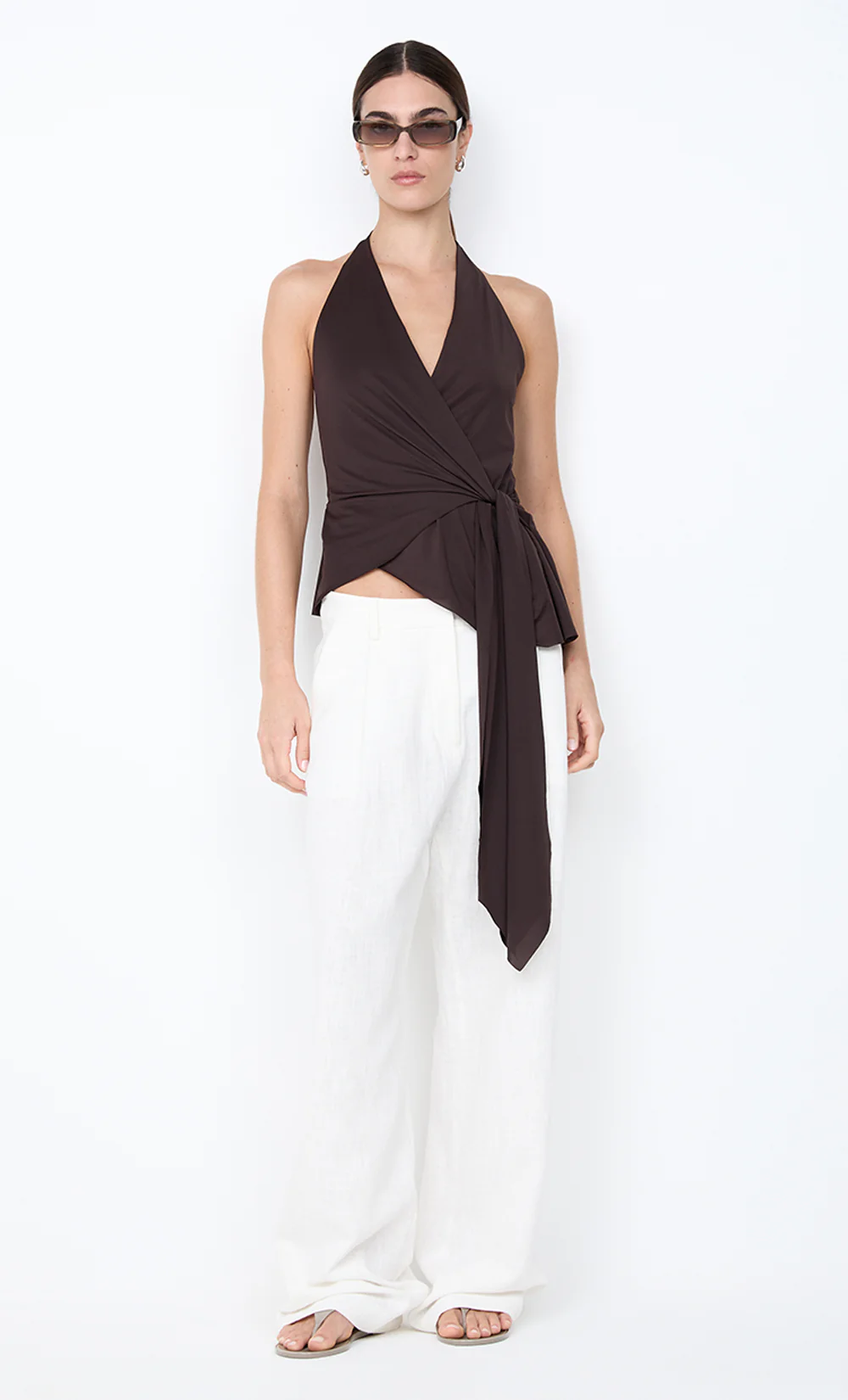 VINNIE WIDE LEG PANT - WHITE - Image 2
