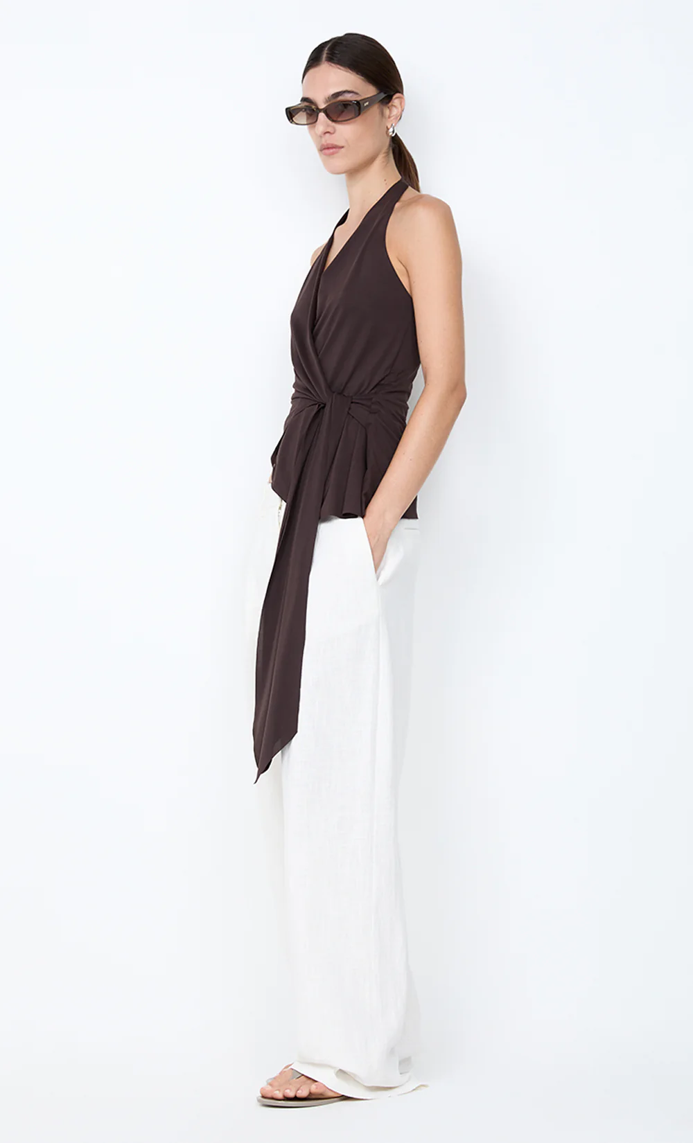 VINNIE WIDE LEG PANT - WHITE - Image 3