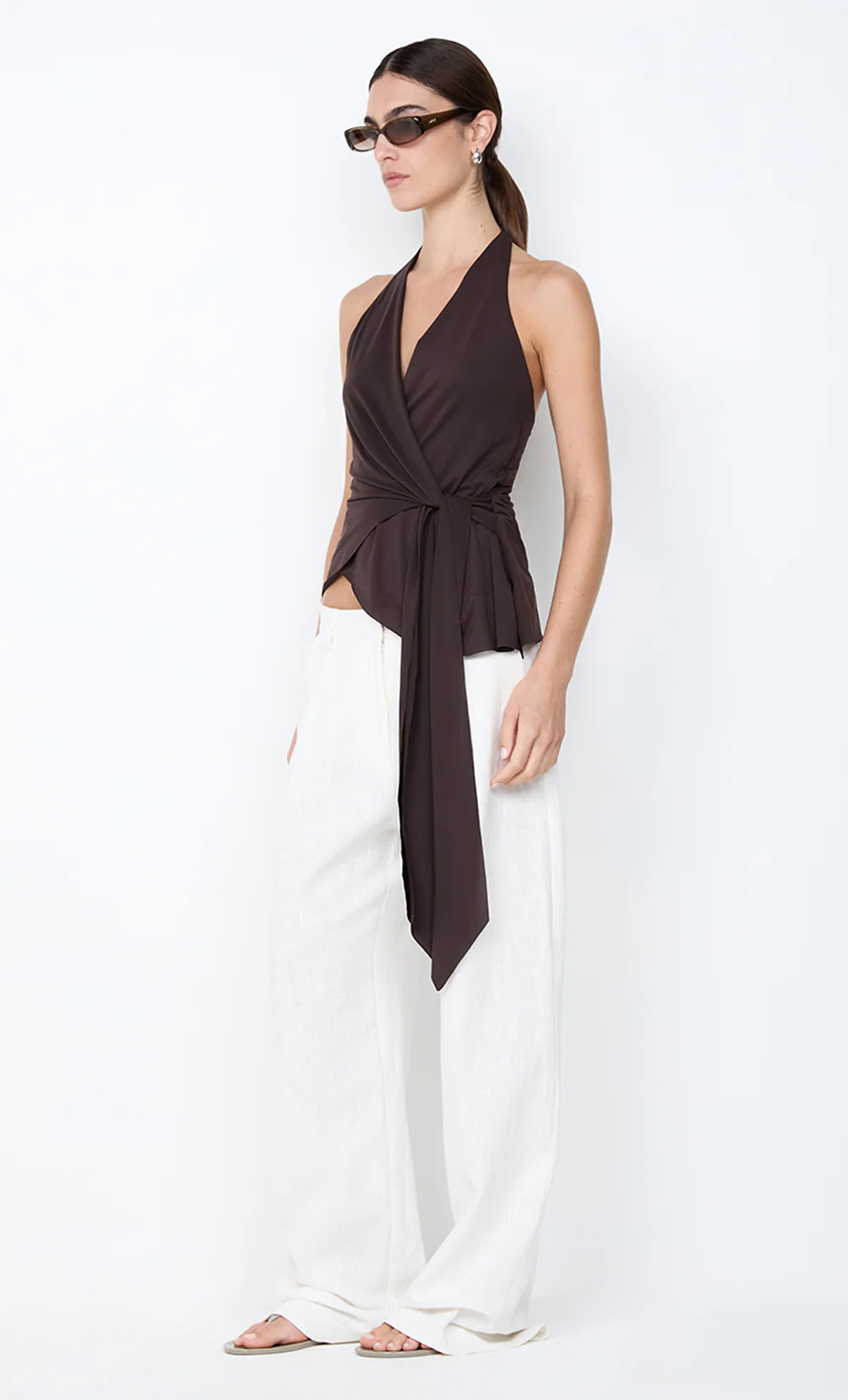 VINNIE WIDE LEG PANT - WHITE - Image 4