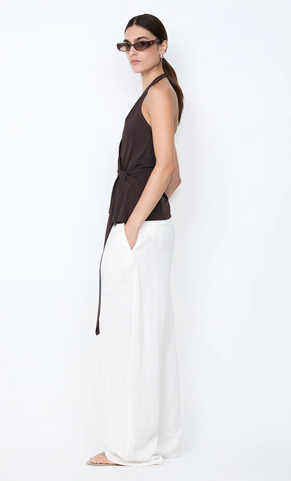 VINNIE WIDE LEG PANT - WHITE - Image 6