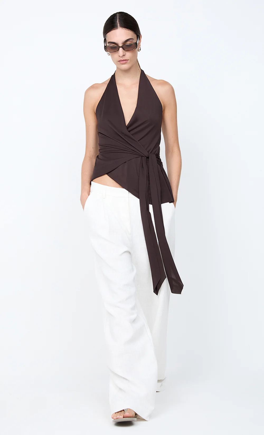 VINNIE WIDE LEG PANT - WHITE - Image 8