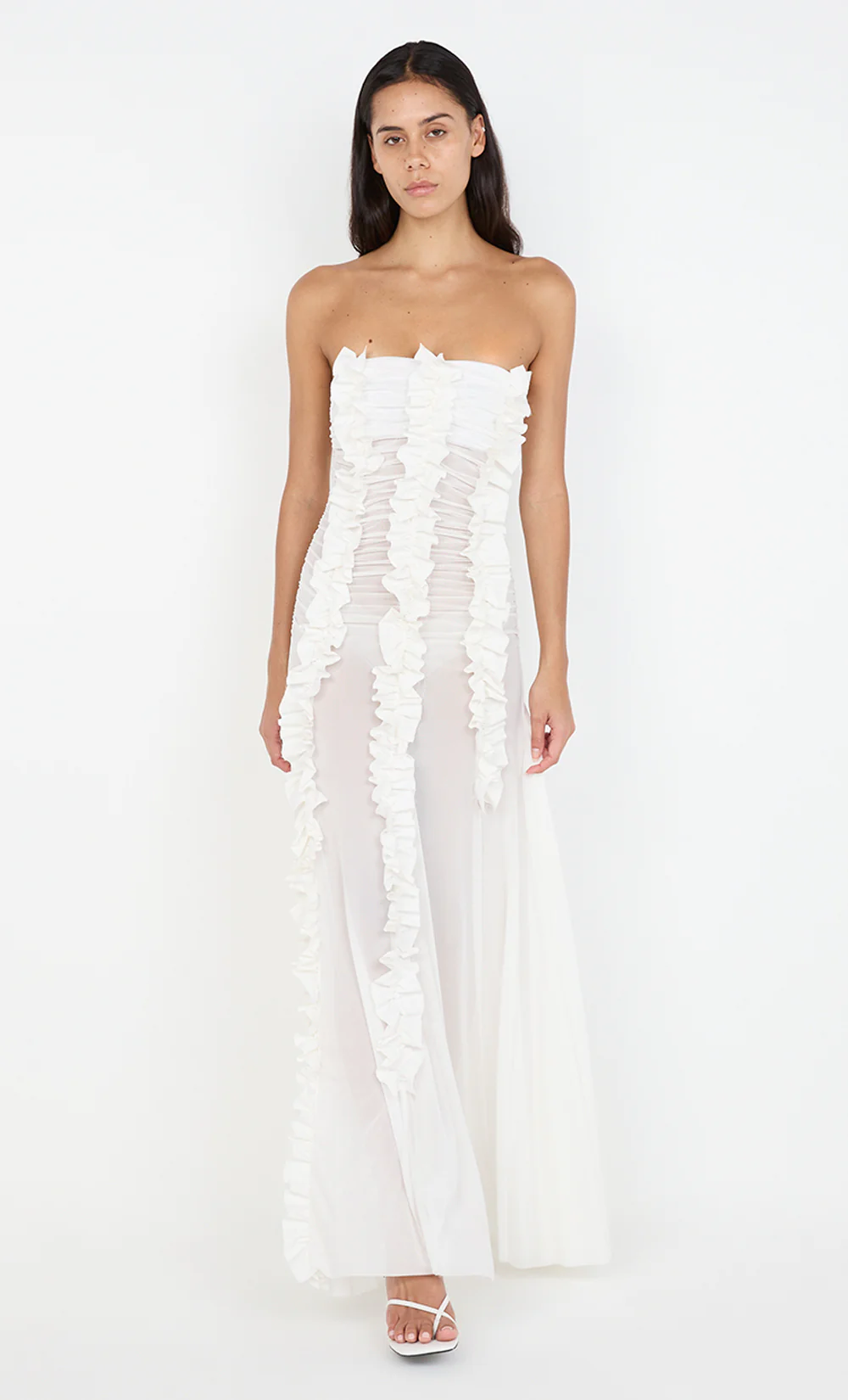 VIOLA RUFFLE GOWN - IVORY - Image 3