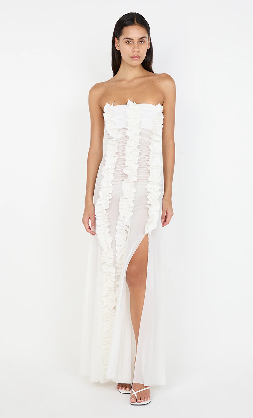 VIOLA RUFFLE GOWN - IVORY - Image 5