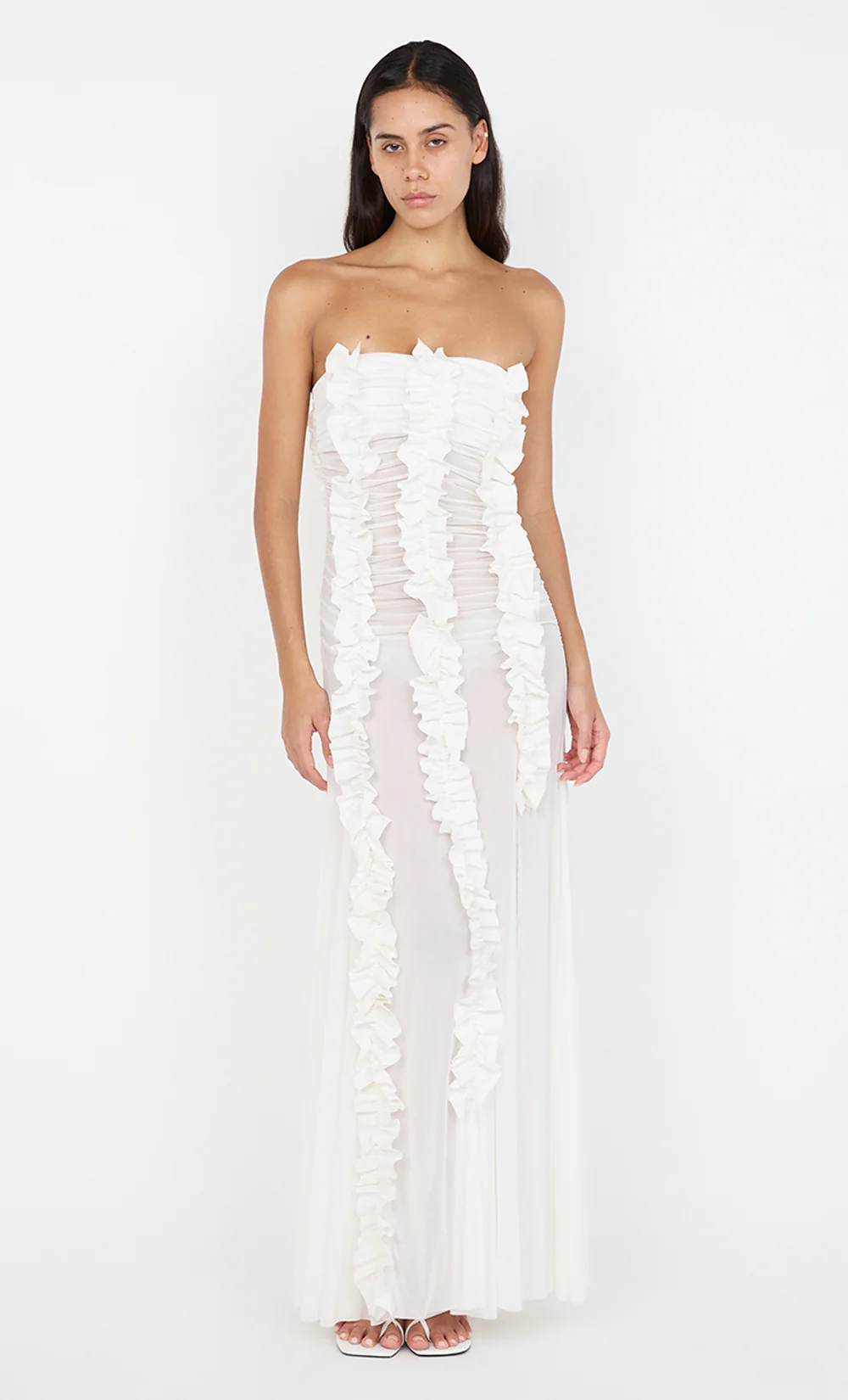 VIOLA RUFFLE GOWN - IVORY - Image 7