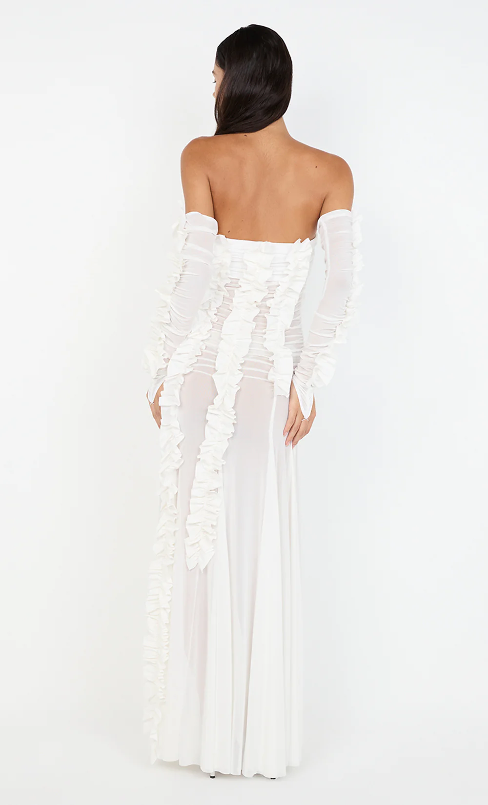 VIOLA RUFFLE GOWN - IVORY - Image 8